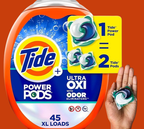 Tide Ultra Oxi 45-Count Power Pods Laundry Detergent as low as $12.54 After Coupon (Reg. $19.46) + Free Shipping – 28¢/Pod