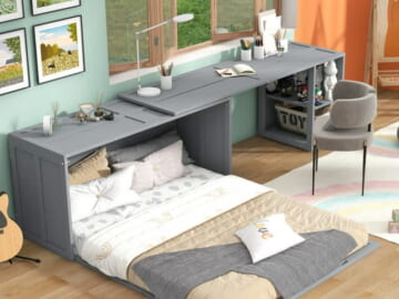 Queen-Size Murphy Bed w/ Rotable Desk for $490 + free shipping