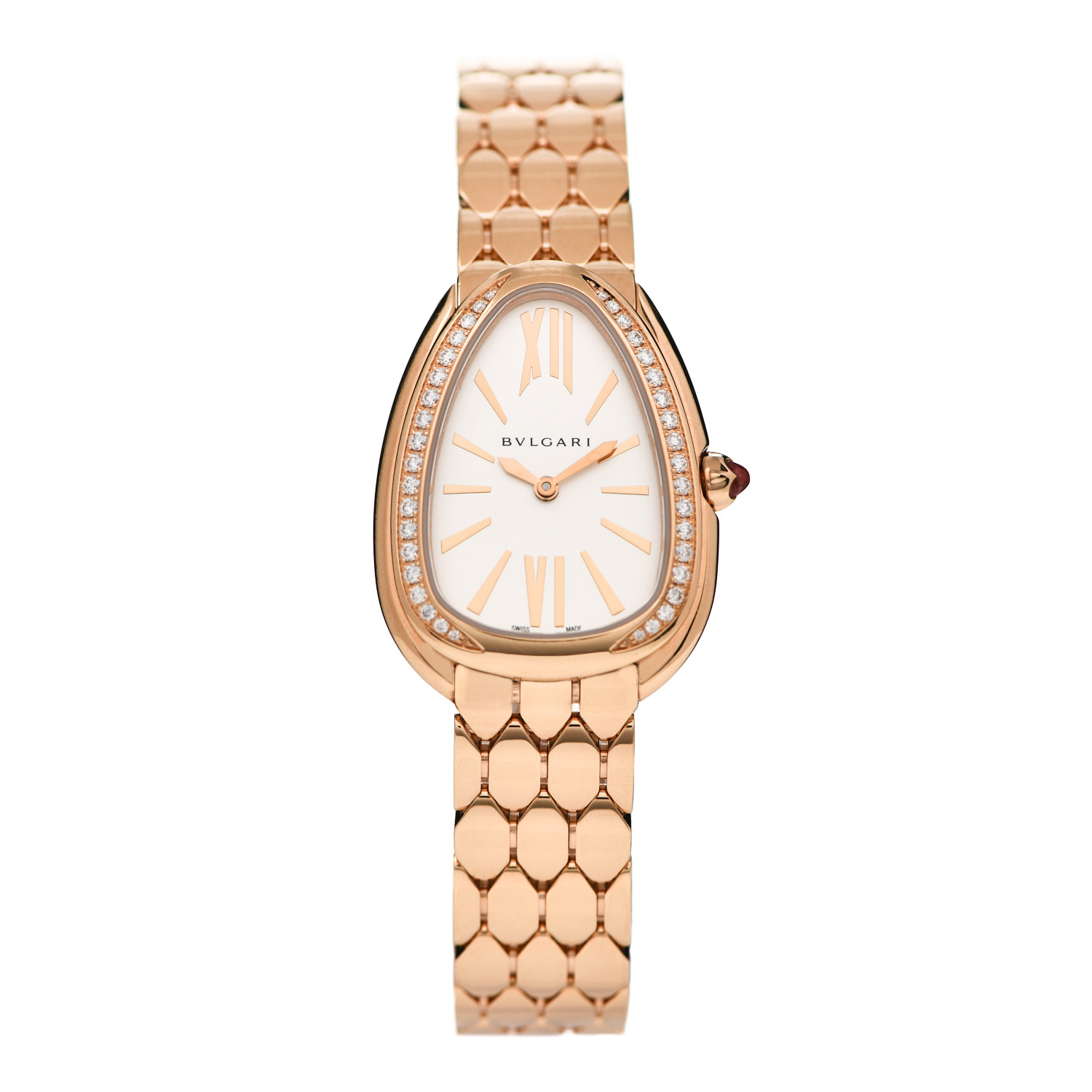 BULGARI 18K Rose Gold Diamond Bezel 33mm Serpenti Seduttori Quartz Watch by FASHIONPHILE