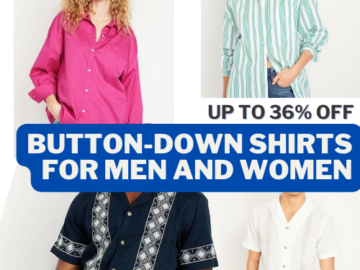 Today Only! Button-Down Shirts for Men and Women $15 (Reg. $36.99+)
