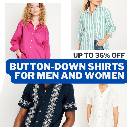 Today Only! Button-Down Shirts for Men and Women $15 (Reg. $36.99+)