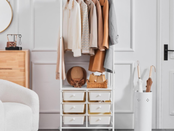 Maximize your storage space and streamline your organization with Yaheetech Clothes Rack with Wheels for just $55.99 After Coupon (Reg. $79.99) + Free Shipping