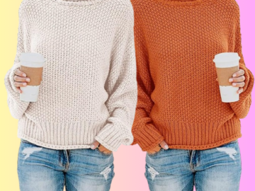 Women’s Chunky Turtleneck Sweater from $12.60 After Coupon + Code (Reg. $47) – 19 Colors