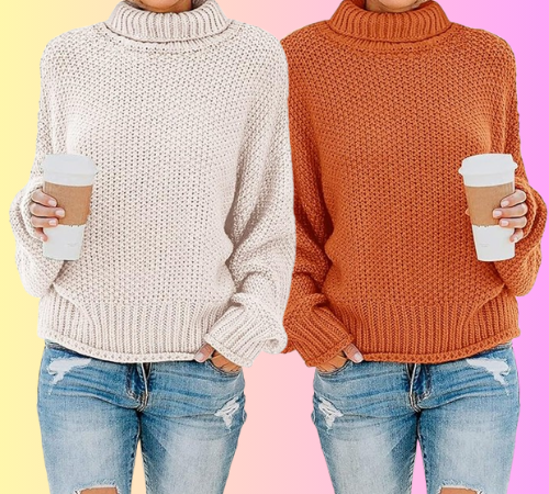Women’s Chunky Turtleneck Sweater from $12.60 After Coupon + Code (Reg. $47) – 19 Colors
