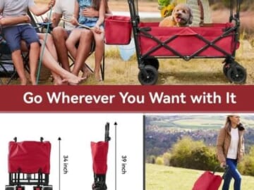 Collapsible Garden Wagon Cart with Removable Canopy $89.77 Shipped Free (Reg. $256) – Available in 3 Colors