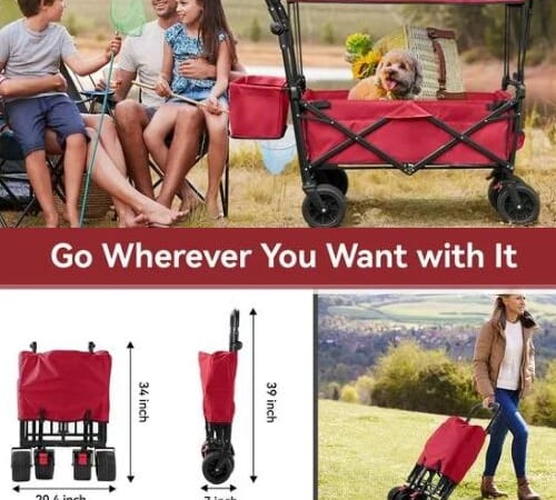 Collapsible Garden Wagon Cart with Removable Canopy $89.77 Shipped Free (Reg. $256) – Available in 3 Colors