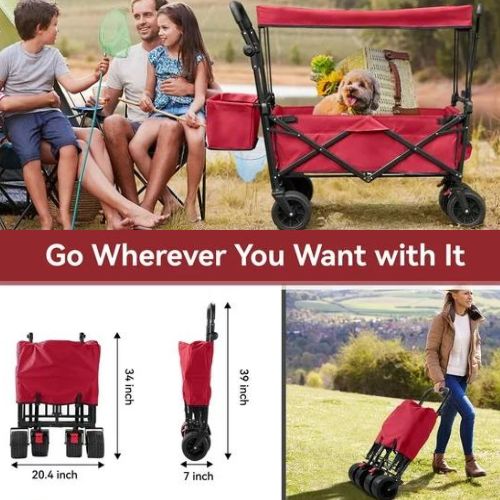Collapsible Garden Wagon Cart with Removable Canopy $89.77 Shipped Free (Reg. $256) – Available in 3 Colors