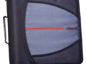 Case-it The Mighty Zipper 3-Inch Black Binder with Shoulder Strap $12.79 (Reg. $30) –  with 5 Color Tab, 600 Sheet Capacity