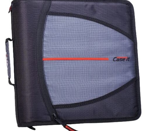 Case-it The Mighty Zipper 3-Inch Black Binder with Shoulder Strap $12.79 (Reg. $30) –  with 5 Color Tab, 600 Sheet Capacity