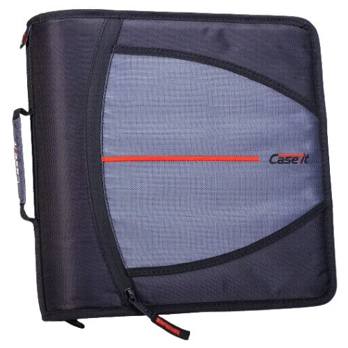 Case-it The Mighty Zipper 3-Inch Black Binder with Shoulder Strap $12.79 (Reg. $30) –  with 5 Color Tab, 600 Sheet Capacity