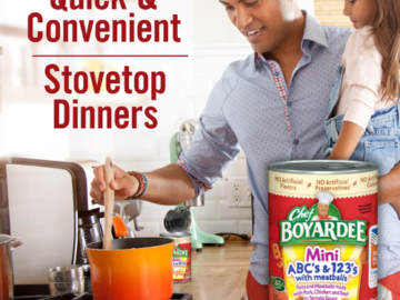 Chef Boyardee 4-Pack Mini ABC’s and 123’s Pasta with Meatballs as low as $3.42 when you buy 4 (Reg. $8.34) + Free Shipping – 86¢/Can