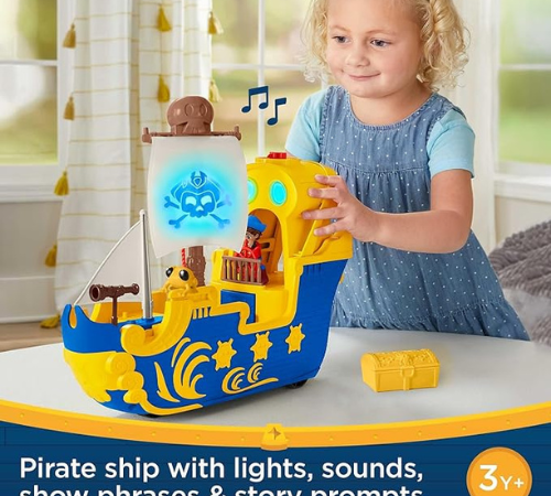 Fisher-Price Santiago of the Seas Interactive Pirate Ship Playset w/ Lights & Sounds $15 (Reg. $47)