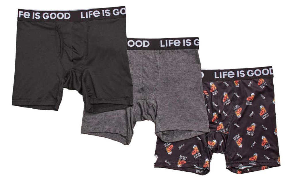 Life Is Good Life is Good Men's Super Soft Boxer Briefs: 6 pairs for $20 + free shipping