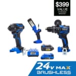 Kobalt XTR 3-Tool Brushless Power Tool Combo Kit for $229 + free shipping