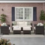 Sharon Hill Powder Coating 5-Piece Dark Wicker Patio Conversation