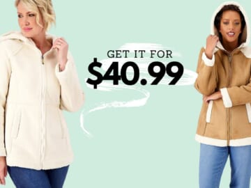 QVC | $40.99 Koolaburra by Ugg Faux Suede Hooded Coat