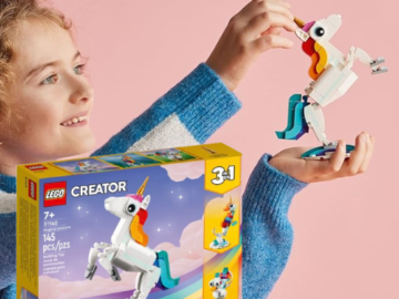 LEGO Creator 3 in 1 Magical Unicorn Toy 145-Piece Set $9.97 – Awesome for Easter