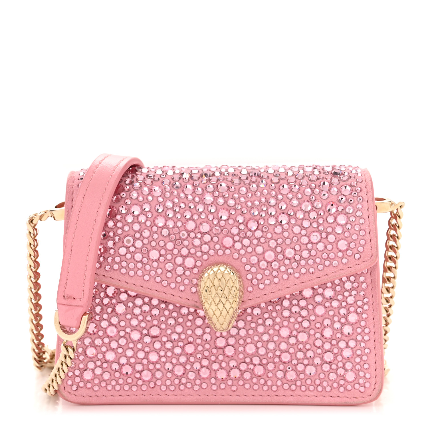BULGARI Crystal Serpenti Forever Crossbody in the color Pink by FASHIONPHILE