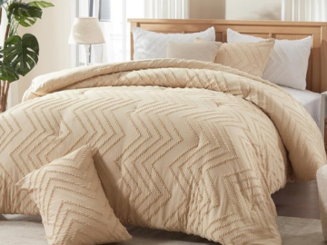 Boho Tufted 3-Piece All-Season Down Alternative Comforter Set from $35.99 After Coupon (Reg. $60) + Free Shipping – Beige or Pink