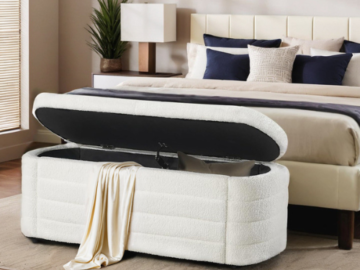 Enhance your home with the elegant and functional Oval Upholstered Hidden Storage Stool for just $129.99 After Code (Reg. $169.99) + Free Shipping