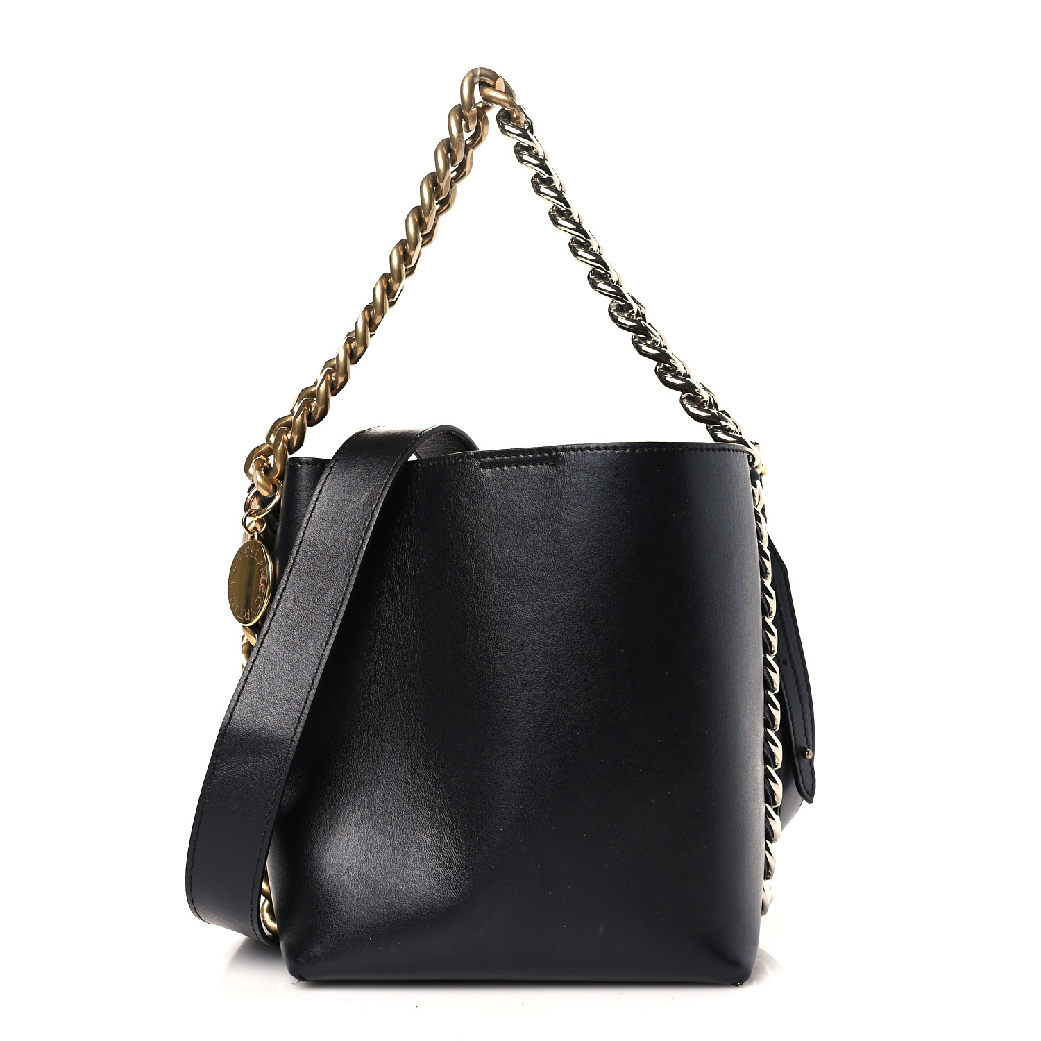 STELLA MCCARTNEY Eco Alter Nappa Frayme Bucket Bag in the color Black by FASHIONPHILE