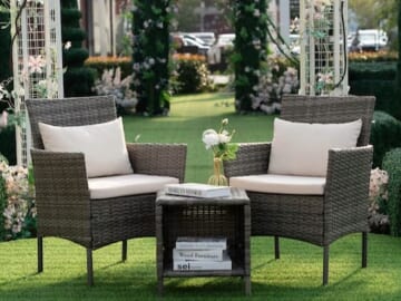 Grearden Bistro Set 3-Piece Wicker Patio Conversation Set