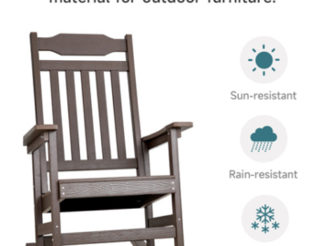 Enhance your Relax outside with this Outdoor Rocking Chair for just $119.99 After Code (Reg. $159.99) + Free Shipping