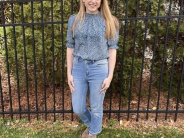 Women’s Ruffle Short Sleeve Top only $18.84 {Crystal Loves Hers!}