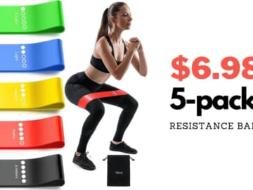 5-Pack Resistance Bands $6.98 at Amazon