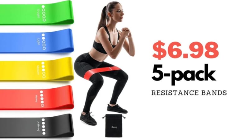 5-Pack Resistance Bands $6.98 at Amazon