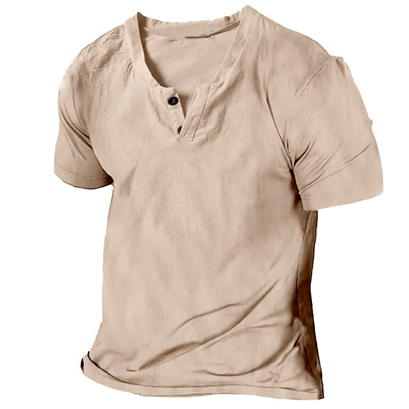 Men's V-Neck Linen Tee for $7 + $5 s&h