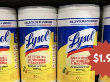 $1.97 Lysol Disinfectant Wipes at Publix