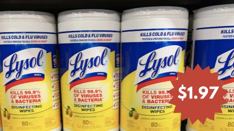 $1.97 Lysol Disinfectant Wipes at Publix