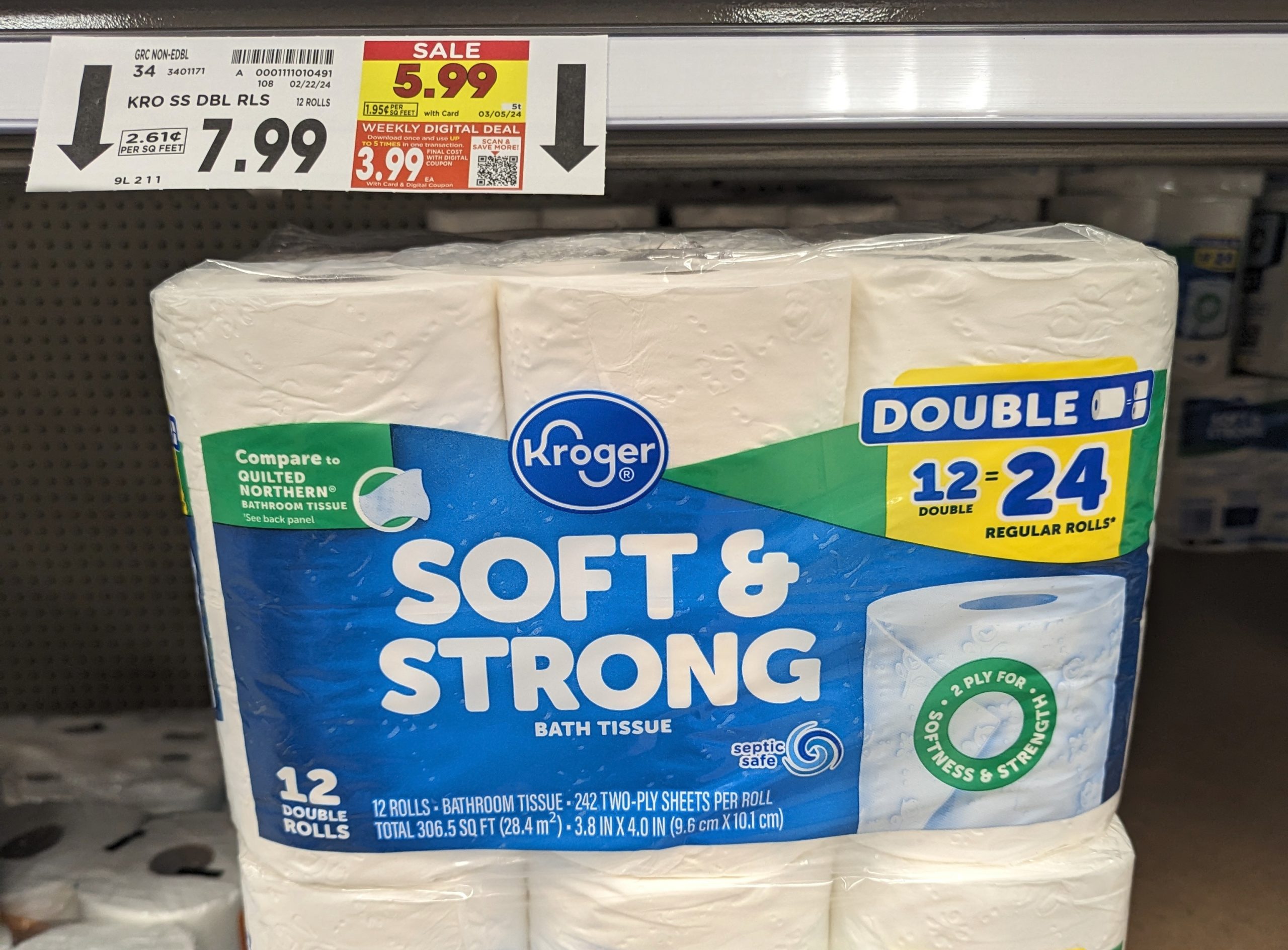 Kroger Soft And Strong Bath Tissue Is Just $3.99