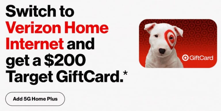 Verzion Home Internet $45 a Month + Get $200 Target Gift Card & Nintendo Switch
