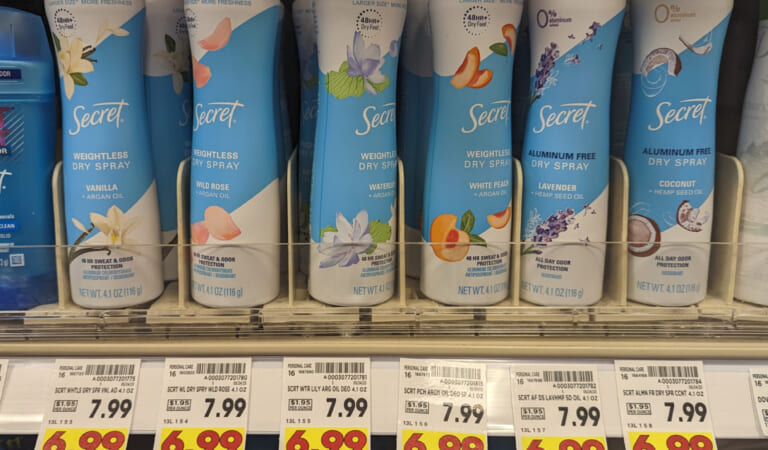 Secret Dry Spray Just $4.99 At Kroger