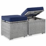 Patio Wicker Ottomans with Hidden Storage Space