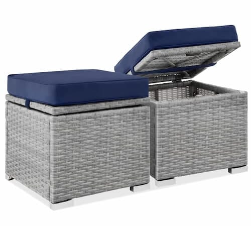 Patio Wicker Ottomans with Hidden Storage Space (Set of 2) only $84.99 shipped!