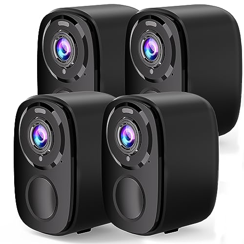 4Pack Wireless Home/Outdoor Security Cameras, 5MP Battery Powered WiFi Security Cameras with Spotlight, AI Motion Detection, Siren, Color Night Vision, 2-Way Talk, SD/Cloud Storage,Compatible Alexa
