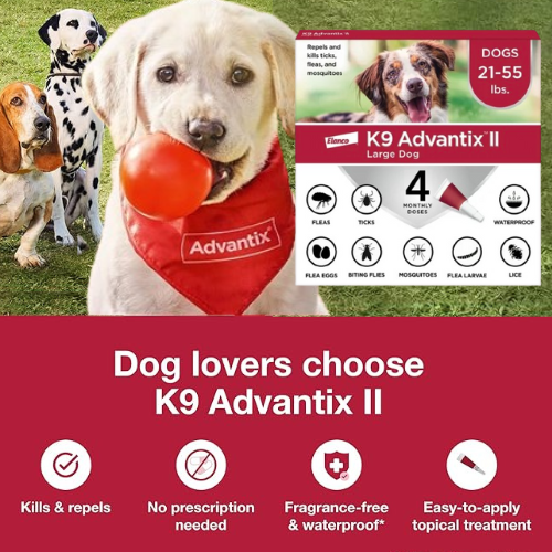 K9 Advantix 4-Pack Flea & Tick Prevention for Large Dogs 21-55 lbs as low as $30.86 Shipped Free (Reg. $64.78) – 4-Monthly Treatment –