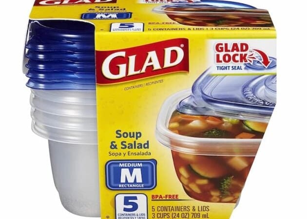 GladWare Soup & Salad Food Storage Containers (5 pack) only $3.59!