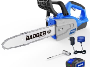 Badger 20V 12" Electric Chainsaw for $100 + free shipping