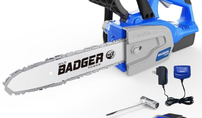 Badger 20V 12" Electric Chainsaw for $100 + free shipping