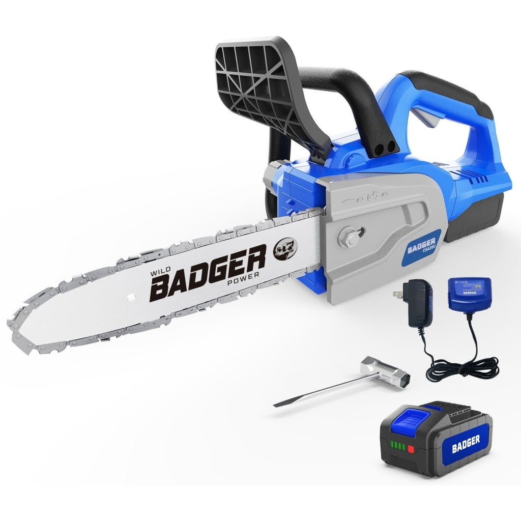 Badger 20V 12" Electric Chainsaw for $100 + free shipping