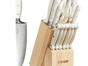 Carote 14-Piece Knife Set with Wooden Block for $45 + free shipping