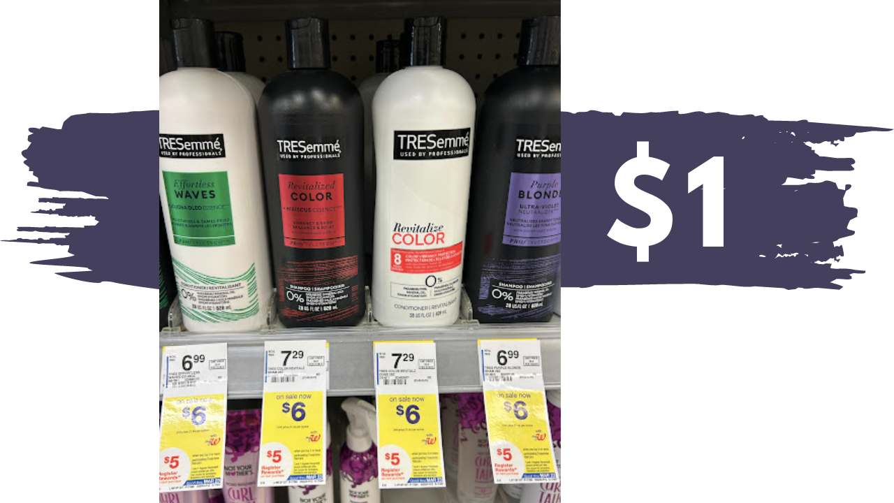 $1 TRESemme Shampoo & Conditioner at Walgreens