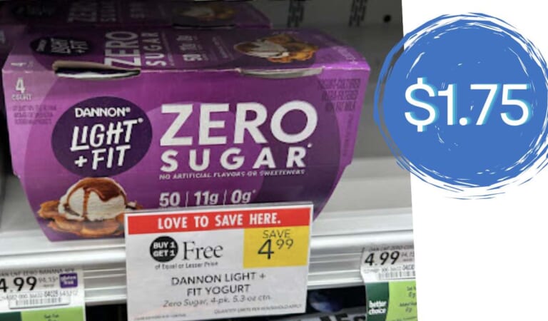 Get 4-Packs of Dannon Light + Fit Yogurt for $1.75