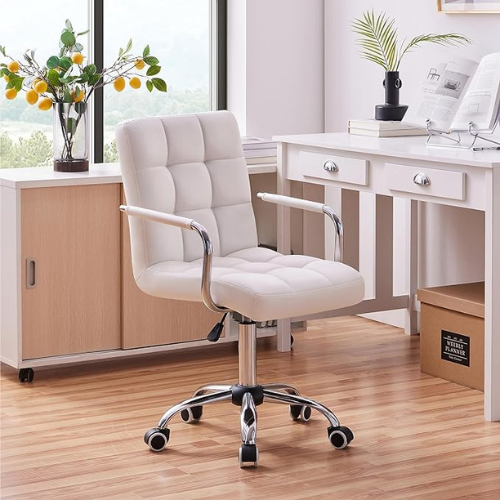 Provide the support and sophistication needed to enhance your productivity with Yaheetech White Desk Chair with Wheels/Armrests for just $61.59 Shipped Free (Reg. $95.58)