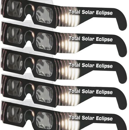 Solar Eclipse Glasses 5-Pack for $8 + free shipping