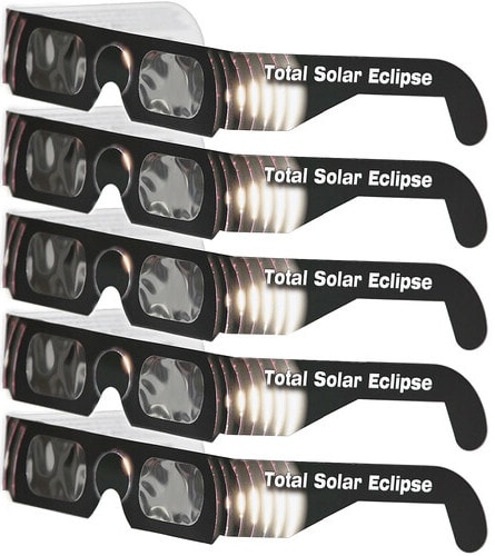 Solar Eclipse Glasses 5-Pack for $8 + free shipping